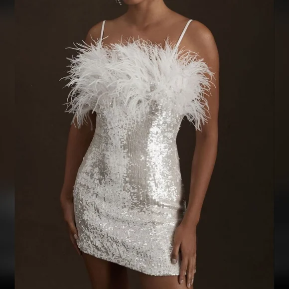 Audrey Adele Adelaide Feather & Sequin Mini Dress - Picture 4 of 11